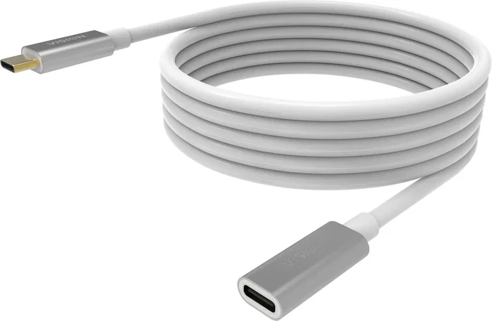 Vision TC 2MUSBCEXT Cable USB 3.2 Gen 2 USB-C a USB-C, 2 m, 10 Gbps, carga 3A, blanco