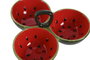 DKD Home Decor Set de 3 Cuencos de Gres Fruits 24 Sandía Rojo y Verde