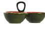 DKD Home Decor Set de 3 Cuencos de Gres Fruits 24 Sandía Rojo y Verde