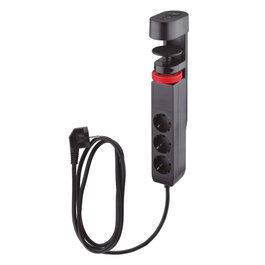 GSC Evolution Base múltiple de sobremesa 3T + 2 USB A + 1 USB Tipo C, 1,4M Negro