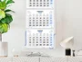 Liderpapel Calendario de Pared 2026 - 3 Meses Vista Plegable, 33x70 cm, Papel 90 g/m²