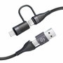 Subblim Cable TOP 4 en 1 60W USB-A/2xUSB-C/Lightning 1m Negro