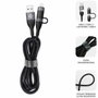 Subblim Cable TOP 4 en 1 60W USB-A/2xUSB-C/Lightning 1m Negro
