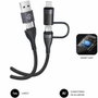 Subblim Cable TOP 4 en 1 60W USB-A/2xUSB-C/Lightning 1m Negro