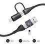 Subblim Cable USB 4 en 1 60W Carga Rápida PD 3.0 QC 3.0 USB-A 2xUSB-C Lightning 1 m Negro para Móvil, Tablet y Portátil SUBCAB-4IN101