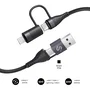 Subblim Cable USB 4 en 1 60W Carga Rápida PD 3.0 QC 3.0 USB-A 2xUSB-C Lightning 1 m Negro para Móvil, Tablet y Portátil SUBCAB-4IN101