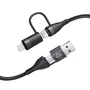 Subblim Cable TOP 4 en 1 60W USB-A/2xUSB-C/Lightning Negro 1m
