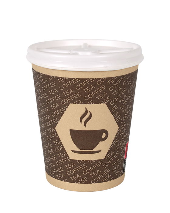 Inde Set 8 Vasos Cartón para Café con Tapa 250 cc (18 Unidades)