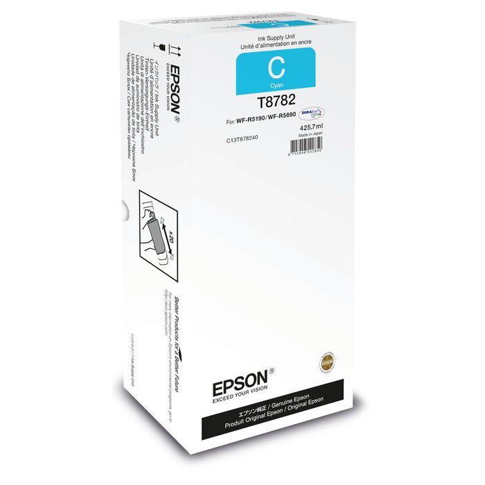 Epson Unidad de Suministro XXL Cian 50000p WF-R5xxx T8782