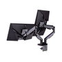 Thermaltake GEA-MSR-DMSBLK-01 Brazo de Monitor Gaming Doble con RGB, Soporte para 2 Pantallas de 17 a 35 Pulgadas, Capacidad 20 kg, Ajuste de Altura e Inclinación, Negro y Gris