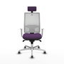 PIQUERAS Y CRESPO Silla de oficina Horna con mecanismo Sincro, Morado y Blanco