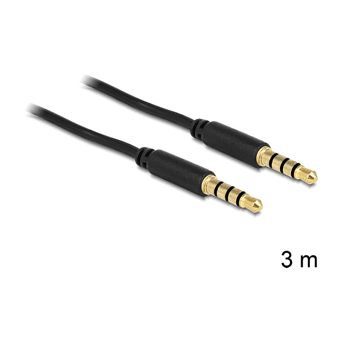 DeLOCK Cable de audio 3,5 mm a 3,5 mm, 3 m, Negro