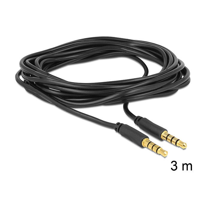 DeLOCK Cable de audio 3,5 mm a 3,5 mm, 3 m, Negro