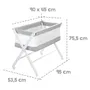 Roba Cuna Plegable de Colecho ROB4005317331041 Lona y Malla con Colchón y Ruedas con Freno 90 x 45 cm Gris / Blanco