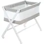 Roba Cuna Plegable de Colecho ROB4005317331041 Lona y Malla con Colchón y Ruedas con Freno 90 x 45 cm Gris / Blanco