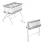 Roba Cuna Plegable de Colecho ROB4005317331041 Lona y Malla con Colchón y Ruedas con Freno 90 x 45 cm Gris / Blanco