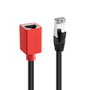 Lindy Cable de red Cat6a 0,2 m, rojo y negro - 60189