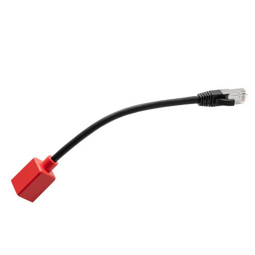 Lindy Cable de red Cat6a 0,2 m, rojo y negro - 60189