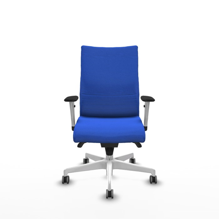 PIQUERAS Y CRESPO Silla Albacete confidente, Mecanismo Sincro, Tela Azul, Base Blanca PIQUERAS Y CRESPO Silla Albacete confidente, Mecanismo Sincro, Tela Azul, Base Blanca