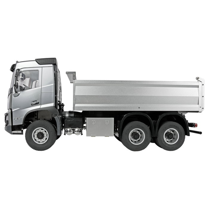 AMEWI Volvo FMX E015 - Camión Basculante a Control Remoto 1:14 Escala, RTR, Plata, 595 mm, Motor Eléctrico, 7.6 kg, para Mayores de 14 Años