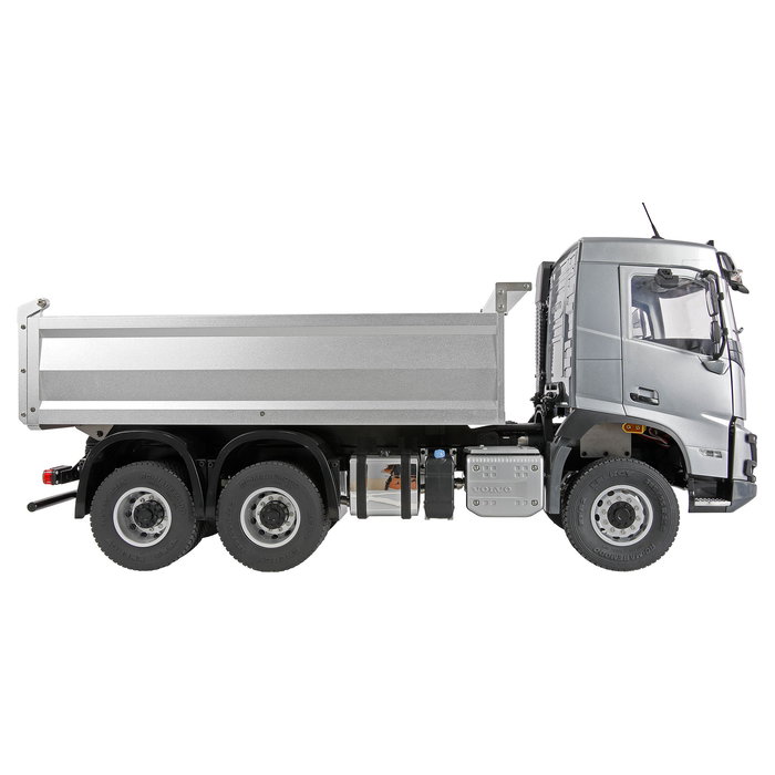AMEWI Volvo FMX E015 - Camión Basculante a Control Remoto 1:14 Escala, RTR, Plata, 595 mm, Motor Eléctrico, 7.6 kg, para Mayores de 14 Años