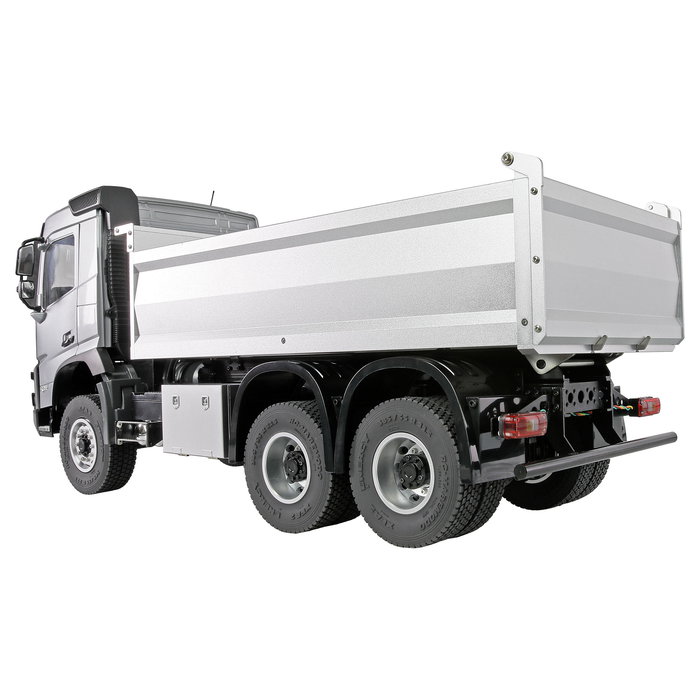 AMEWI Volvo FMX E015 - Camión Basculante a Control Remoto 1:14 Escala, RTR, Plata, 595 mm, Motor Eléctrico, 7.6 kg, para Mayores de 14 Años