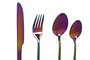 DKD Home Decor Cuberteria Basicos Set de 24 piezas, Multicolor Iridiscente Inox 0.3 x 23 x 1.8 cm
