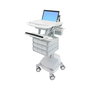 Ergotron StyleView Carro Multimedia Portátil con 9 Cajones, Aluminio, Ajuste de Altura, Gris y Blanco, Certificaciones UL/EN/IEC