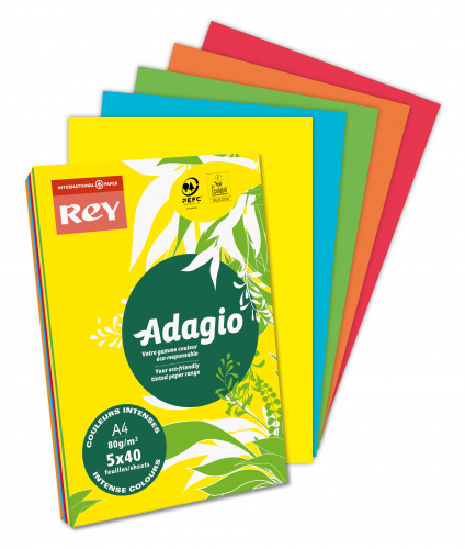 Adagio Papel A4 Naranja Intenso 80g 500 Hojas