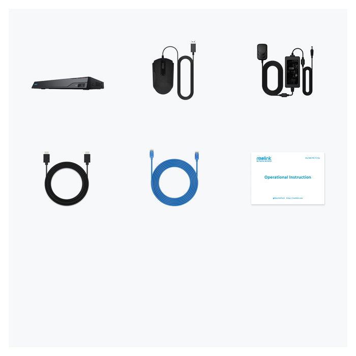 Reolink NVS16 - Sistema de Videovigilancia 16 Canales PoE, Grabación 4K, 4 TB HDD, Compatible con H.265, para 20 Usuarios - Negro