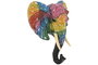 DKD Home Decor Decoración de Pared Elefante Multicolor en Resina