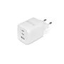 Dicota D32054 - Cargador Rápido GaN Universal 65W Blanco, Interruptor Incorporado, 3 Puertos (2 USB-C PD 3.0, 1 USB-A), Protecciones SOVP/OCP/OTP/SCP, para Móvil y Portátil