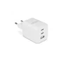 Dicota D32054 - Cargador Rápido GaN Universal 65W Blanco, Interruptor Incorporado, 3 Puertos (2 USB-C PD 3.0, 1 USB-A), Protecciones SOVP/OCP/OTP/SCP, para Móvil y Portátil