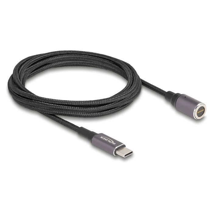 DeLOCK Cable de Carga USB-C para Portátil, con Conector Magnético de 8 Pines, 1.8 m, 60 W, 20 V/3 A DeLOCK Cable de Carga USB-C para Portátil, con Conector Magnético de 8 Pines, 1.8 m, 60 W, 20 V/3 A