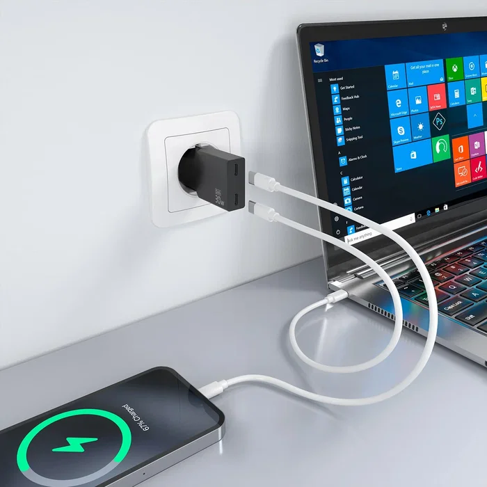 Aisens Cargador GaN 30W Ultra Delgado 2xUSB-C Negro A110-1006 Aisens Cargador GaN 30W Ultra Delgado 2xUSB-C Negro A110-1006
