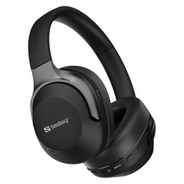 SANDBERG 126-53 Auriculares Diadema Inalámbricos Bluetooth 6.0 con Cancelación Activa de Ruido (ANC) y Supresión de Eco (ENC) para Llamadas/Música, Negro