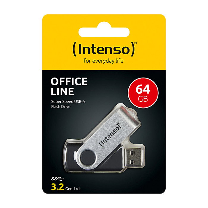 Intenso Office Line 64 GB USB Stick 3.2 Plata/Negro