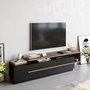 Hanah Home Soporte TV Negro, Nogal - Moderno Elegante Salón, Tablero Melamina, 180cm Ancho x 46.4cm Alto x 38.9cm Profundo
