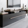 Hanah Home Soporte TV Negro, Nogal - Moderno Elegante Salón, Tablero Melamina, 180cm Ancho x 46.4cm Alto x 38.9cm Profundo