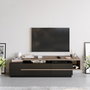 Hanah Home Soporte TV Negro, Nogal - Moderno Elegante Salón, Tablero Melamina, 180cm Ancho x 46.4cm Alto x 38.9cm Profundo