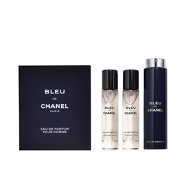 Chanel BLEU Eau de Parfum Vaporizador Recargable de Viaje para Hombre, 3 Recargas de 20 ml