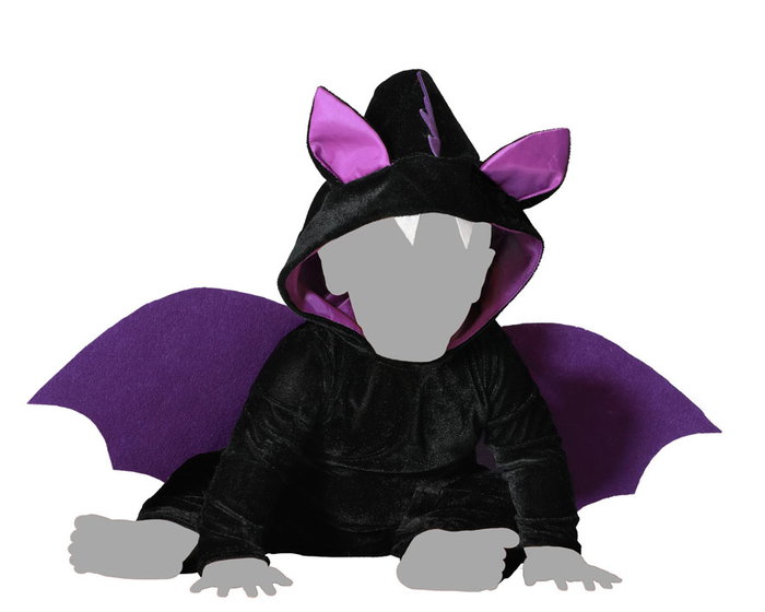 Disfraz de Murciélago Negro y Violeta con Alas para Bebé Niño Niña 24 Meses Halloween