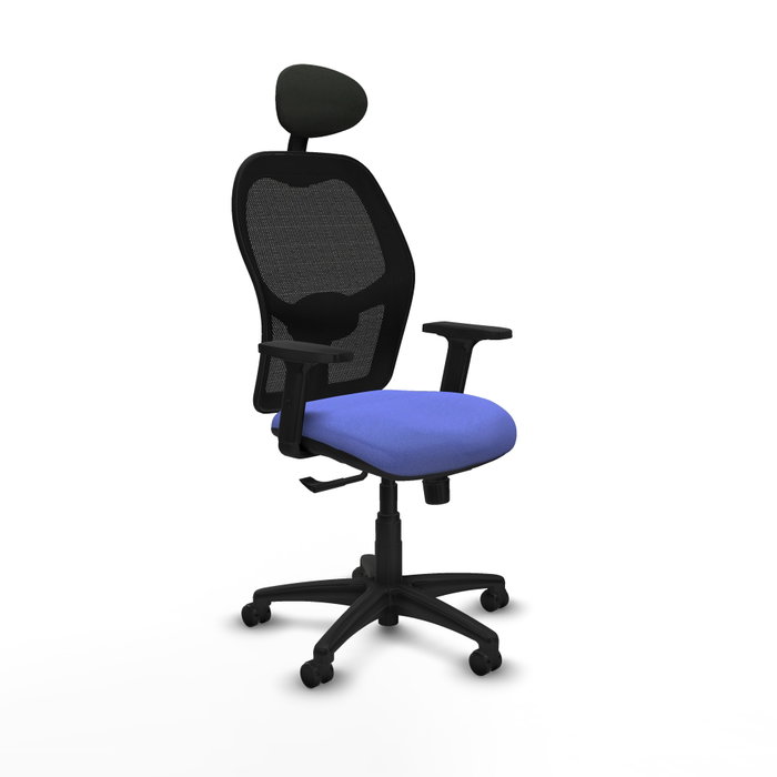 PIQUERAS Y CRESPO Silla Alocén Sincro Bali azul claro con malla negra PIQUERAS Y CRESPO Silla Alocén Sincro Bali azul claro con malla negra