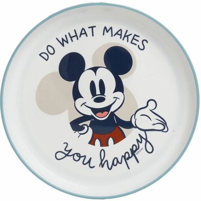Thermobaby Set de Comida Mickey de 3 Piezas - Taza, Cuenco y Plato Anti-deslizante