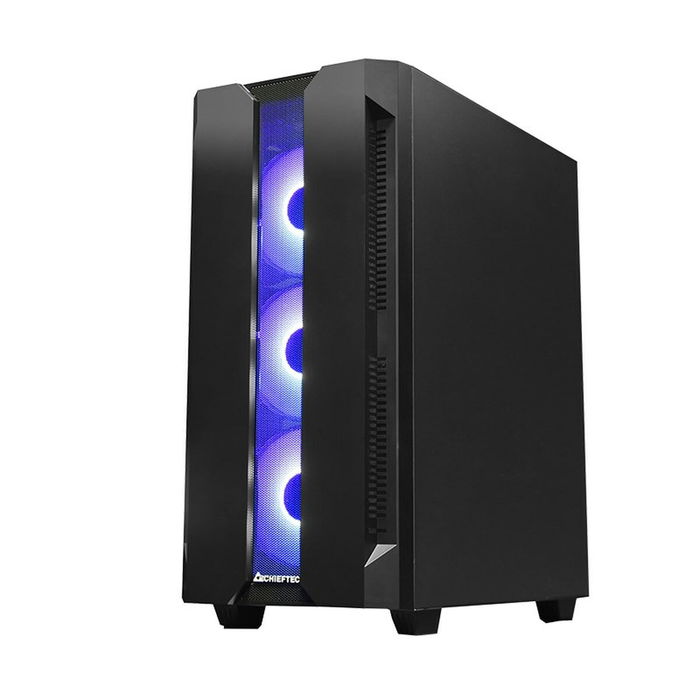 Chieftec Caja Gaming GS-01B-OP Torre ATX Micro ATX Mini-ITX Negra con Vidrio Templado e Iluminación RGB