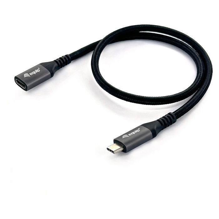 Equip Cable de Extensión USB-C 3.2 Gen 2 Macho a Hembra 0,5m Negro 10Gbps 4K/60Hz Equip Cable de Extensión USB-C 3.2 Gen 2 Macho a Hembra 0,5m Negro 10Gbps 4K/60Hz