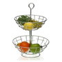 Frutero Versa 2 Estantes Metal Plateado Acero 28 x 41 x 28 cm
