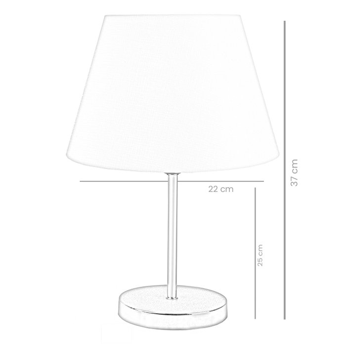 Opviq 2337 Juego de Lámparas de Mesa (2 Piezas) Metal y PVC Crema Estilos Moderno, Glam, Escandinavo, Rústico 37cm Alto