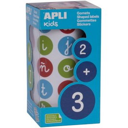 Apli Rollo Gomets Abecedario Minúsculas Redondos 20 mm, 900 Unidades