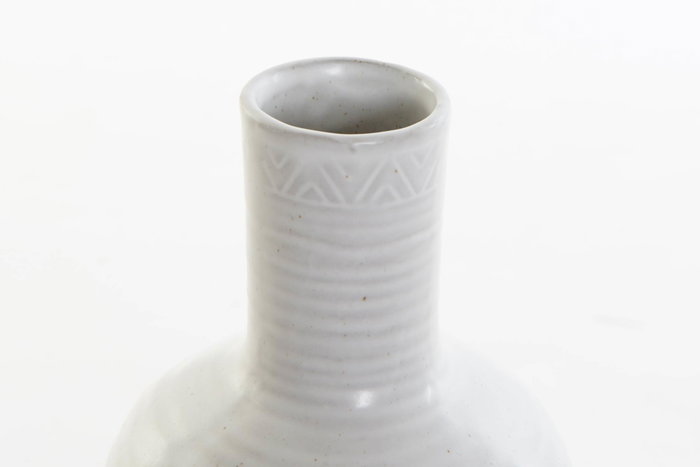 DKD Home Decor Jarrón de Cerámica Blanco Colección OUTING